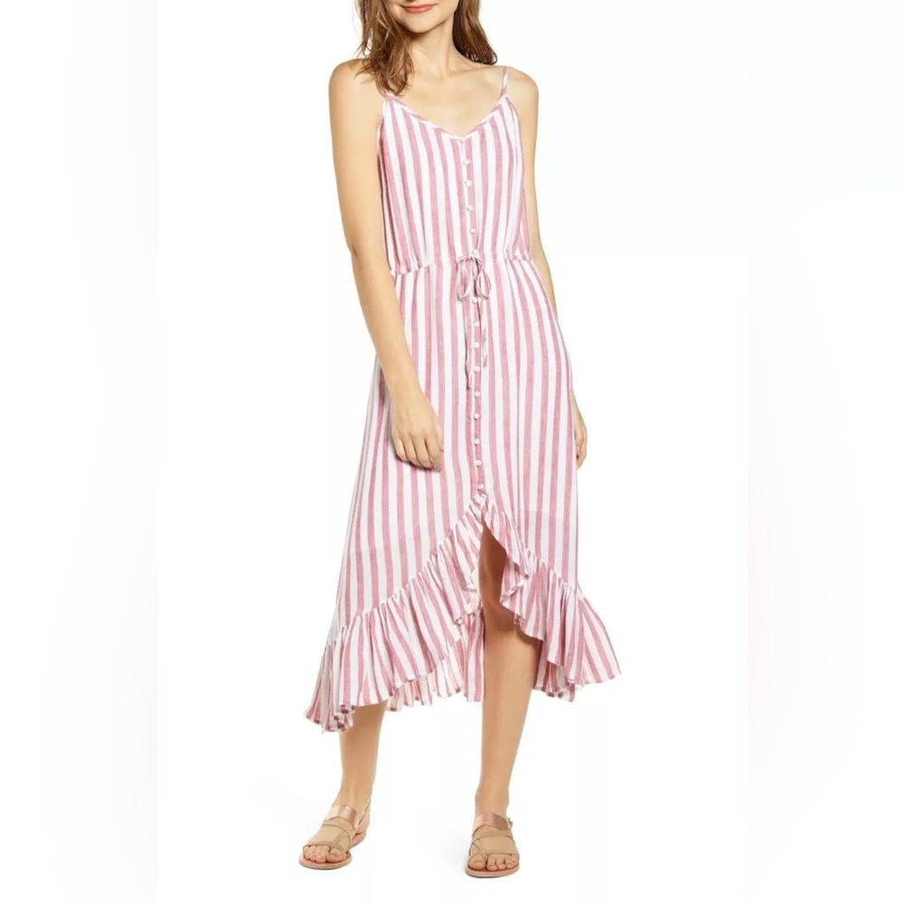 Rails Frida Carmine Striped Linen Blend Dress - image 1